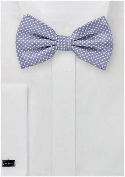 Lilac Purple Pin Dot Bow Tie