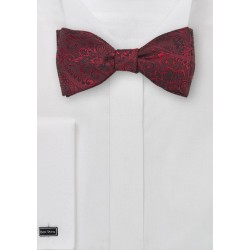 Cherry Red Paisley Bow Tie