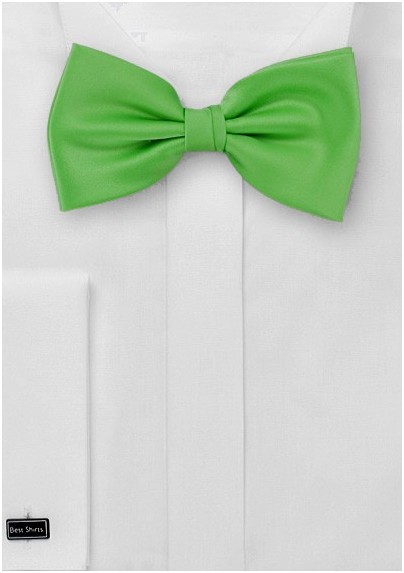 Solid Bow Tie in Bright Kelly Green