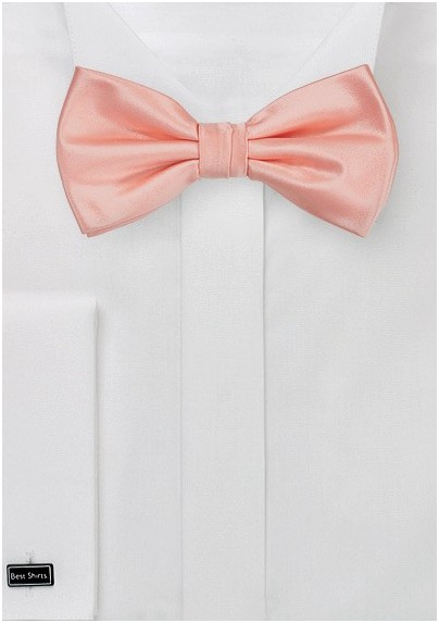 Peach Pink Colored Bow Tie