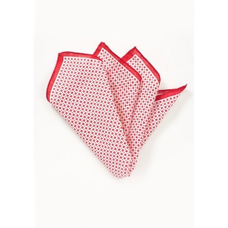 Linen Pocket Square in Red and White