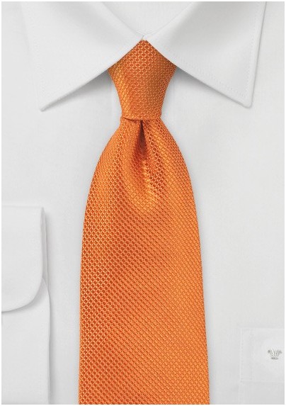 Tangerine Neck Tie in Silk Made for Kids