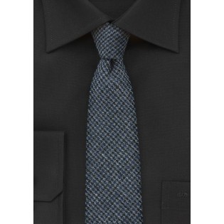 Midnight Blue Tweed Skinny Tie