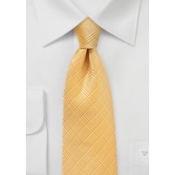Plaid Summer Tie in Golden Peach Color