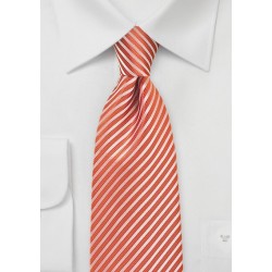 Mandarin Orange Striped Tie