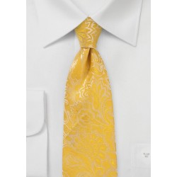 Lemon Yellow Paisley Tie
