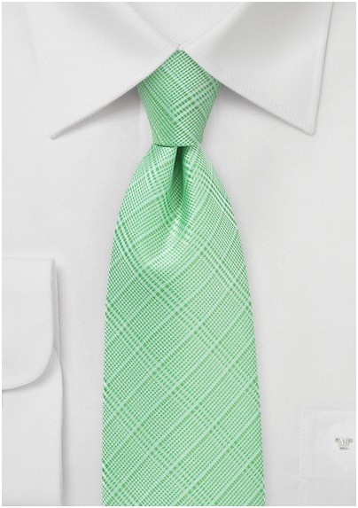 Pastel Green Plaid Necktie