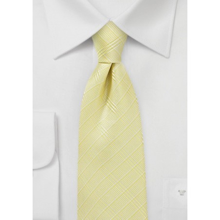 Banana Yellow Plaid Tie