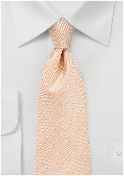Plaid Tie in Coral Sands Color