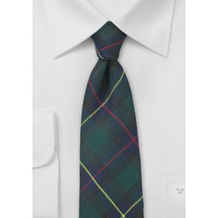 Flannel Plaid Necktie in Hunter Green