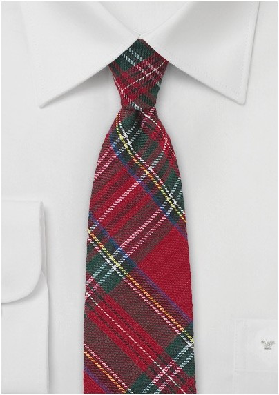 Scottish Tartan Plaid Skinny Tie