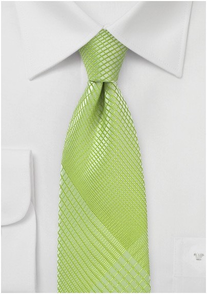 Trendy Plaid Tie in Daiquiri Green