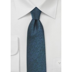 Royal Blue and Black Narrow Silk Tie