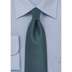 Micro Check Silk Tie in Navy and Green