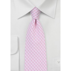 Tea Rose Pink Gingham Tie