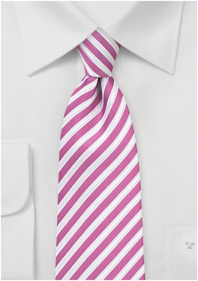 Berry Pink Striped Necktie