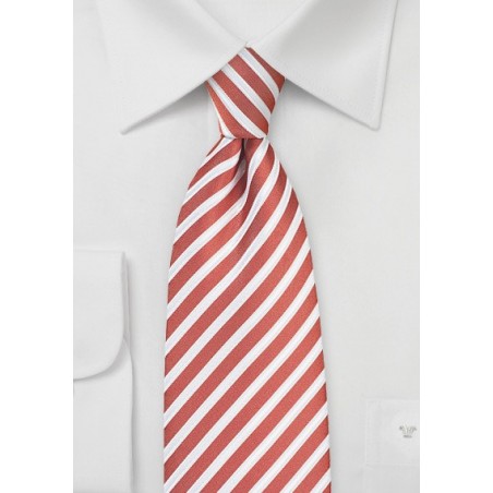 Spice Orange and White Striped Tie