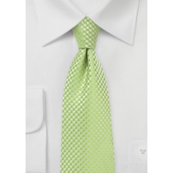Textured Mens Tie in Green Glow
