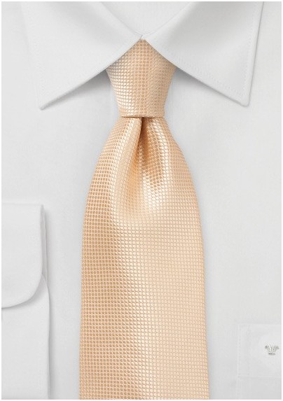 Elegant Extra Long Tie in Peach Fuzz Color