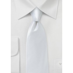 Solid White Silk Tie in Modern Narrow Width
