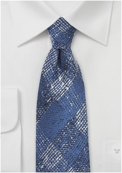 Vallarta Blue Plaid Tie in Wool and Silk