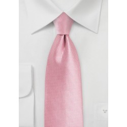 Flamingo Pink Tie with Woven Texture