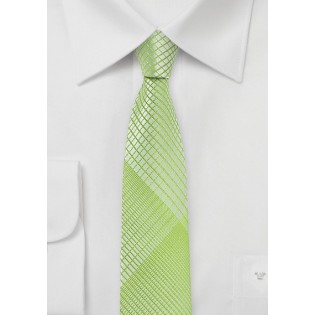Daiquiri Green Skinny Tie with Plaids