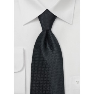 Textured Black Tie made in Kids Length