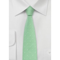 Cotton Skinny Tie in Summer Green