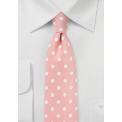 Polka Dot Tie in Salmon Pink