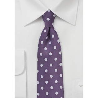 Grape and Lavender Polka Dot Tie