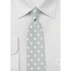 Silver and White Polka Dot Tie