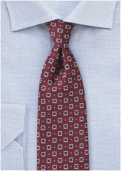 Port Red Floral Tie