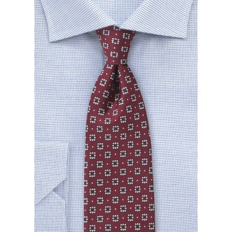 Port Red Floral Tie