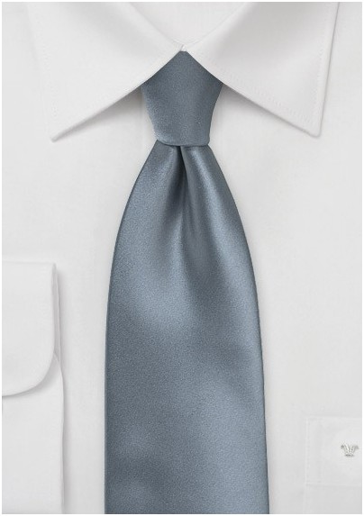 Classic Gray Satin Necktie
