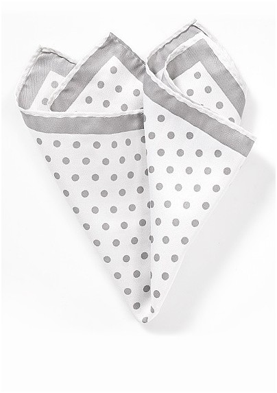 White Hanky with Silver Dots