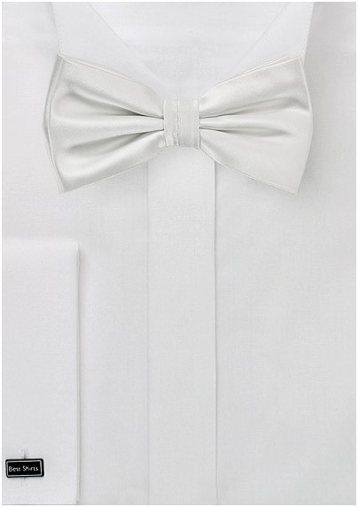 Solid Ivory Colored Bow Tie