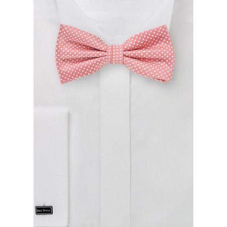 Pin Dot Bow Tie in Light Coral Pink