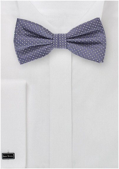 Wisteria Colored Bow Tie with Pin Dots