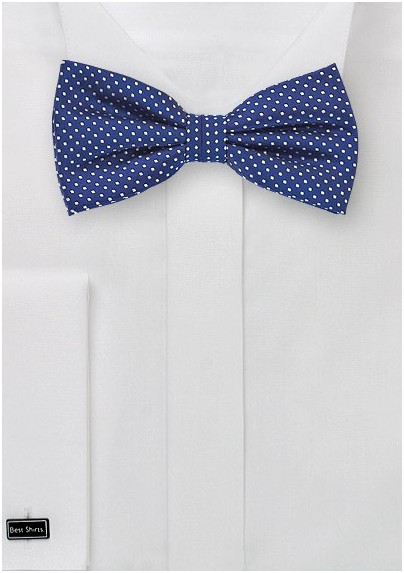 Royal Blue Bow Tie with Small Dots