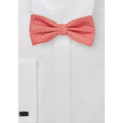 Pin Dot Bow Tie in Summer Coral