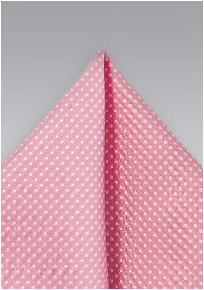 Pin Dotted Pocket Square in Tulip Pink