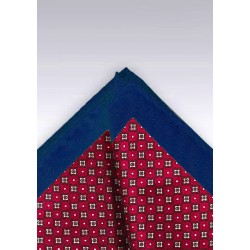 Cherry Red and Blue Pocket Square