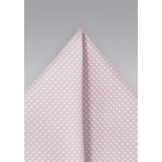 Petal Pink Pocket Square with Woven Dots