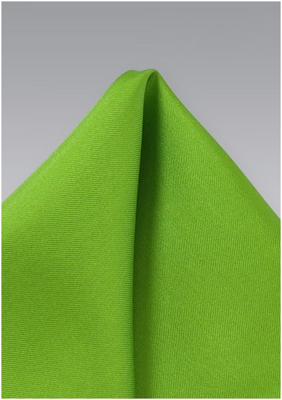 Bright Lime Green Silk Pocket Square