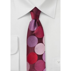 Red and Pink Tie with Large Dots