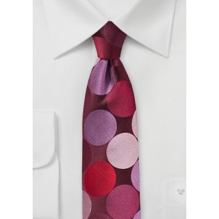 Red and Pink Tie with Large Dots