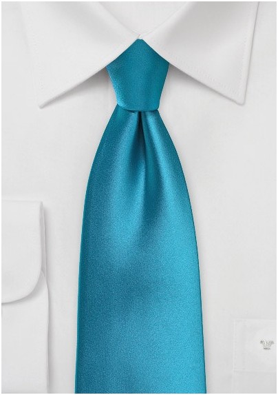 Peacock Blue Necktie in Kids Size