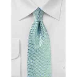 Light Blue and Green Micro Check Tie