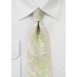 Chartreuse and Pink Paisley Tie